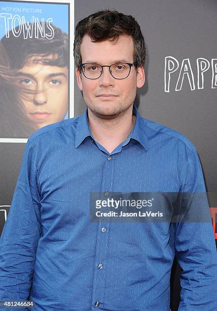 Author John Green attends the "Paper Towns" Q&A and live concert at YouTube Space LA on July 17, 2015 in Los Angeles, California.