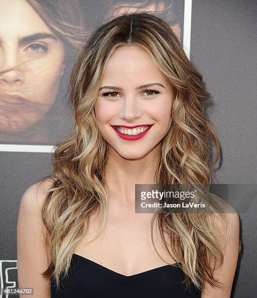 Actress Halston Sage attends the "Paper Towns" Q&A and live concert at YouTube Space LA on July 17, 2015 in Los Angeles, California.