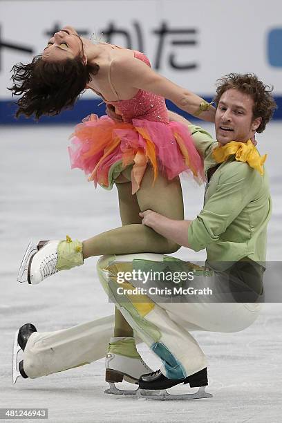 Nathalie Pechalat and Fabian Bourzat of France compete in the Ice Dance Free Dance during ISU World Figure Skating Championships at Saitama Super...