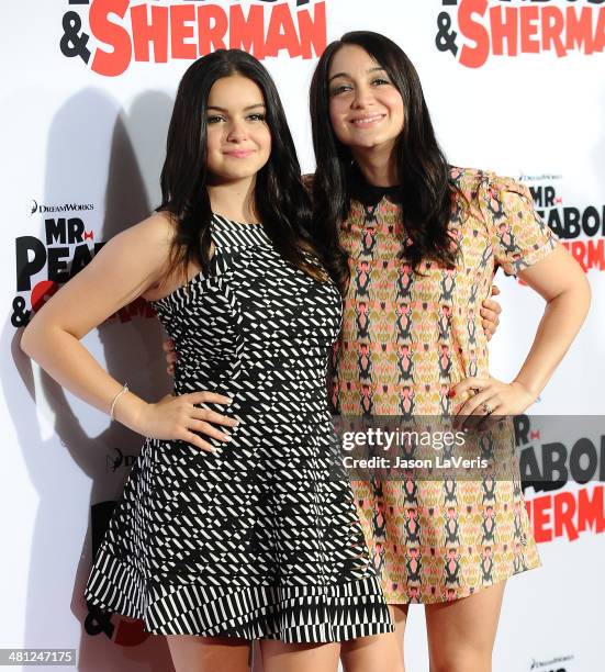 Actress Ariel Winter and sister Shanelle Workman attend the premiere of "Mr. Peabody & Sherman" at Regency Village Theatre on March 5, 2014 in...