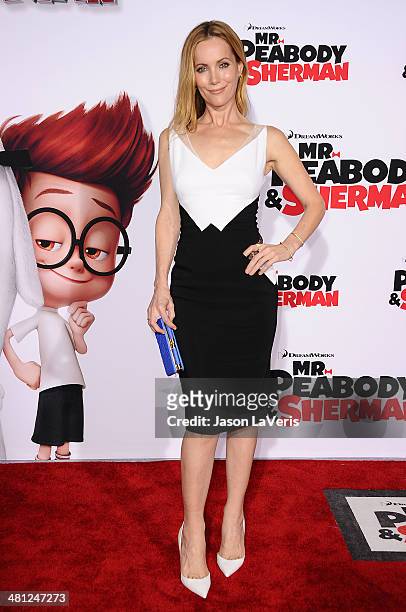 Actress Leslie Mann attends the premiere of "Mr. Peabody & Sherman" at Regency Village Theatre on March 5, 2014 in Westwood, California.