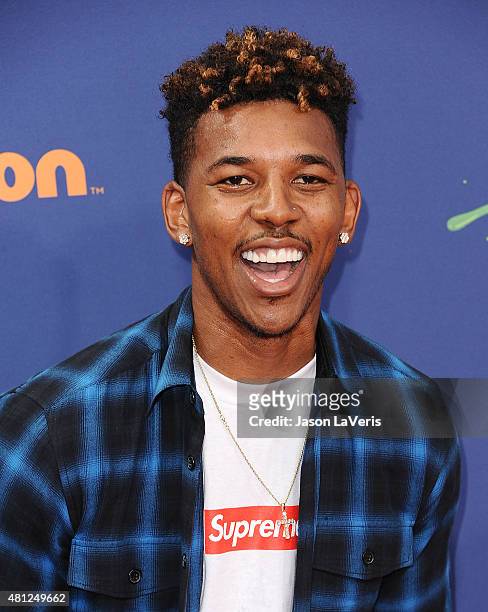 Player Nick Young attends the Nickelodeon Kids' Choice Sports Awards at UCLA's Pauley Pavilion on July 16, 2015 in Westwood, California.