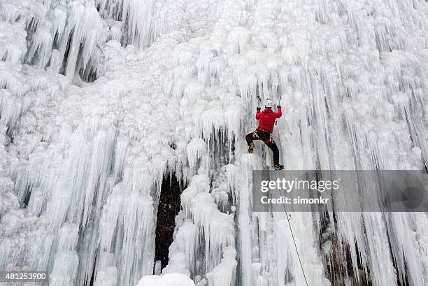 ice climbing - ice climbing stockfoto's en -beelden