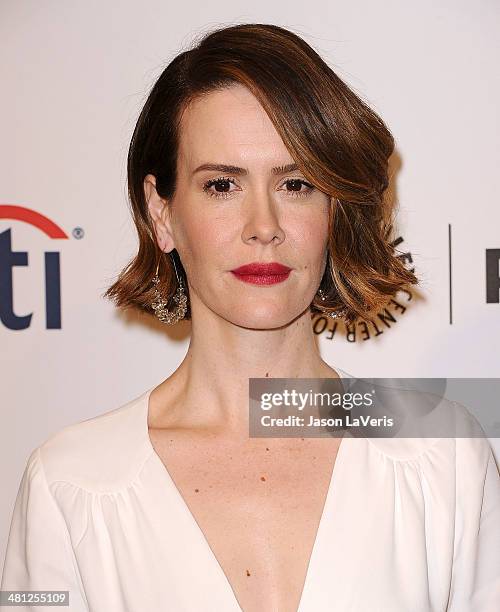 Actress Sarah Paulson attends the "American Horror Story: Coven" event at the 2014 PaleyFest at Dolby Theatre on March 28, 2014 in Hollywood,...
