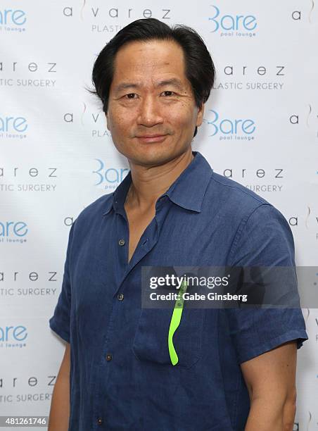 Actor Charles Rahi Chun attends a celebrity pool party for Alvarez Plastic Surgery at Bare Pool Lounge at The Mirage Hotel & Casino on July 18, 2015...