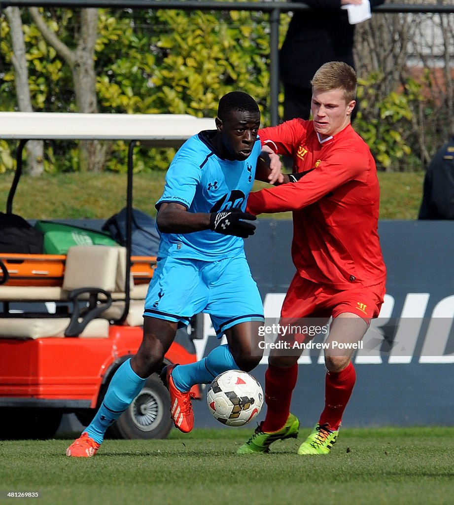 U18 Liverpool v U18 Tottenham Hotspur - Barclays Premier League Under 18