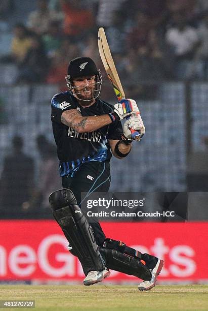 Brendon McCullum of New Zealand batting during the New Zealand v Netherlands match at the ICC World Twenty20 Bangladesh 2014 played at Zahur Ahmed...