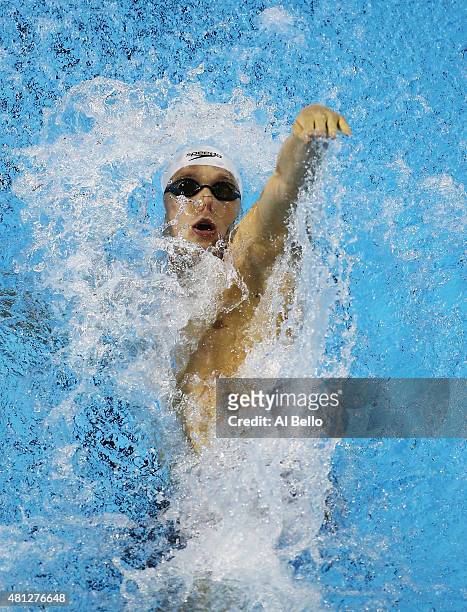 Henrique Rodrigues of Brazil swims the Men's 200m Individual Medley Fiinals at the Pan Am Games on July 18, 2015 in Toronto, Canada.