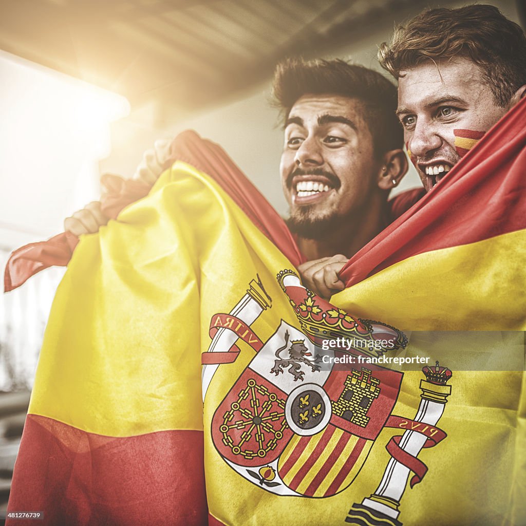 Spanish supporters at stadium