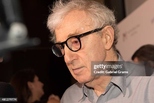 Woody Allen attends the Chicago premiere of "Irrational Man" at Bellweather Meeting House & Eatery on July 18, 2015 in Chicago, Illinois.