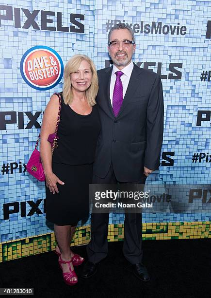 Producer Michael Barnathan attends the 'Pixels' New York premiere at Regal E-Walk on July 18, 2015 in New York City.