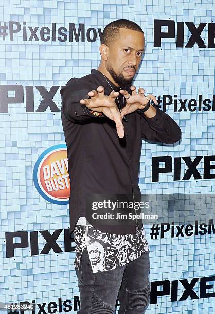 Actor Affion Crockett attends the "Pixels" New York premiere at Regal E-Walk on July 18, 2015 in New York City.