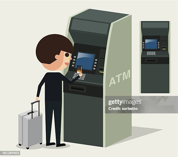 atm machine - human machine interface stock illustrations