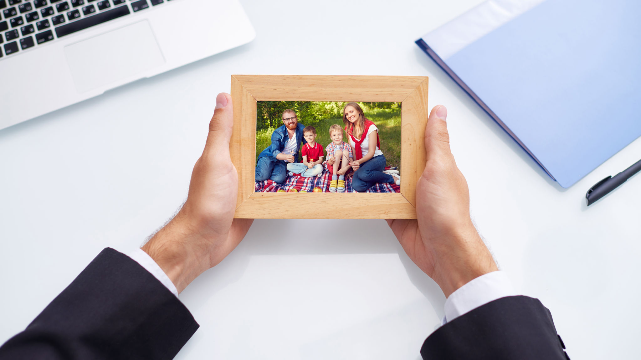 framed family photo