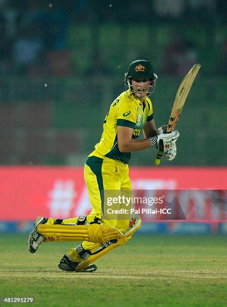 Meg Lanning captain of Australia bats during the ICC Women's World Twenty20 match between Australia Women and Pakistan Women played at Sylhet...