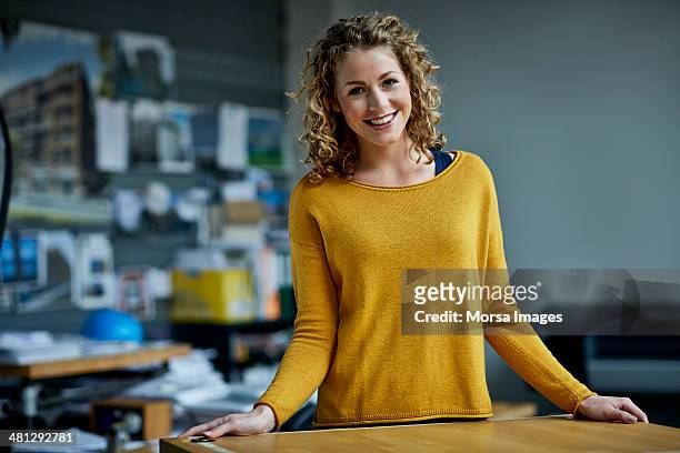 portrait of young female architect - portrait indoors stock pictures, royalty-free photos & images