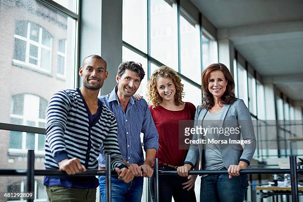 portrait of casually dressed business people - four people bildbanksfoton och bilder