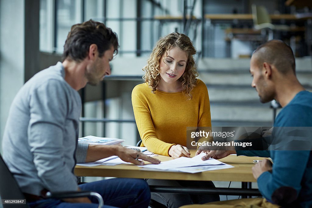 Coworkers working on project
