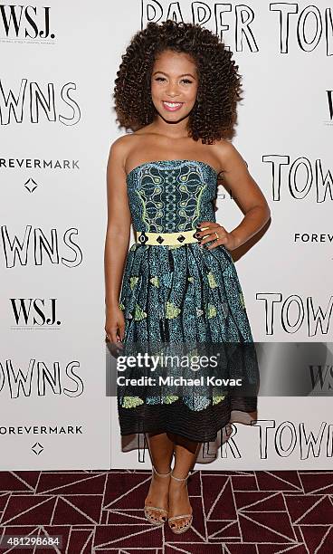 Actress Jaz Sinclair attends WSJ. Magazine And Forevermark Host A Special Los Angeles Screening Of "Paper Towns" at The London West Hollywood on July...