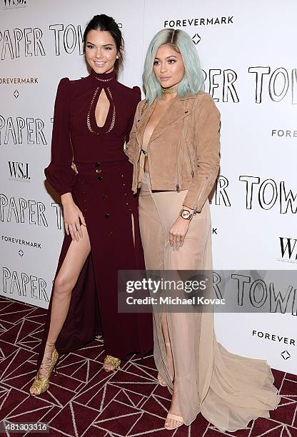 Models Kendall Jenner and model Kylie Jenner attend WSJ. Magazine And Forevermark Host A Special Los Angeles Screening Of "Paper Towns" at The London...