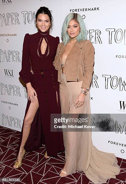 Models Kendall Jenner and model Kylie Jenner attend WSJ. Magazine And Forevermark Host A Special Los Angeles Screening Of "Paper Towns" at The London...