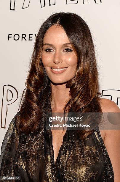 Model Nicole Trunfio attends WSJ. Magazine And Forevermark Host A Special Los Angeles Screening Of "Paper Towns" at The London West Hollywood on July...