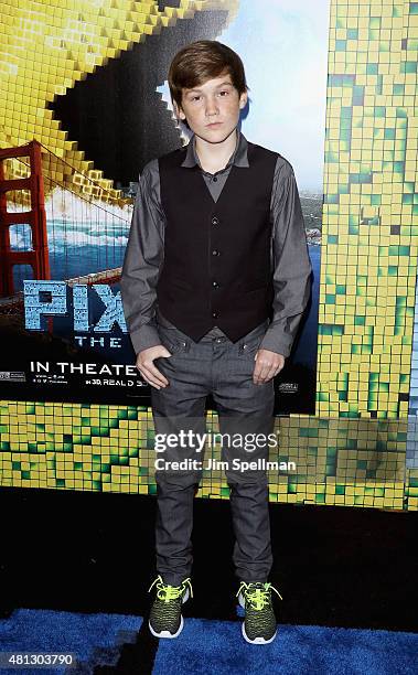 Matthew Lintz attends the "Pixels" New York premiere at Regal E-Walk on July 18, 2015 in New York City.
