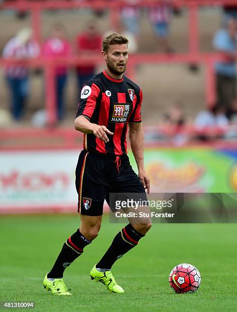 Bournemouth defender Simon Francis in action during the Pre season friendly match between Exeter City and AFC Bournemouth at St James Park on July...