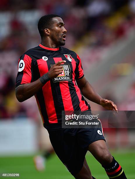 Bournemouth defender Sylvain Distin in action during the Pre season friendly match between Exeter City and AFC Bournemouth at St James Park on July...