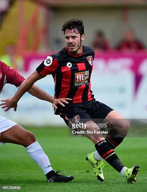 Bournemouth player Adam Smith in action during the Pre season friendly match between Exeter City and AFC Bournemouth at St James Park on July 18,...