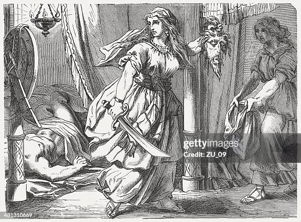 illustrations, cliparts, dessins animés et icônes de judith et holopherne - holopherne
