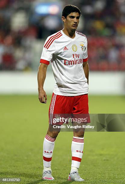 Goncalo Guedes of Benfica in action during the 2015 International Champions Cup match against Paris Saint-Germain at BMO Field on July 18, 2015 in...