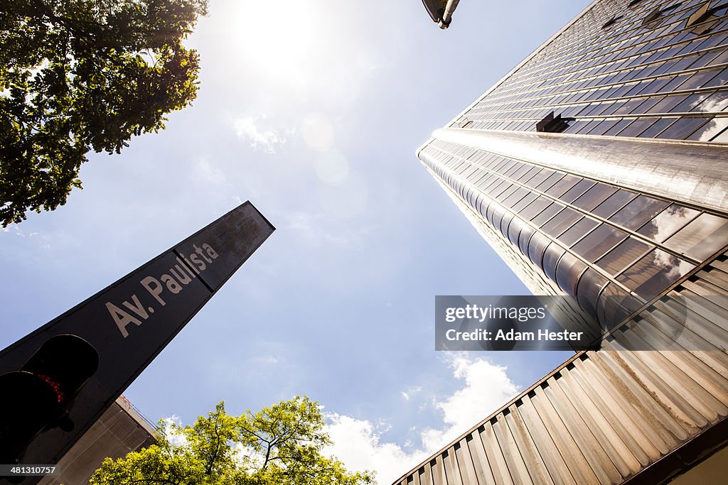 A street scene from Paulista Avenue in Sao Paulo.