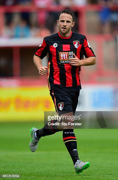 Bournemouth player Mark Pugh in action during the Pre season friendly match between Exeter City and AFC Bournemouth at St James Park on July 18, 2015...