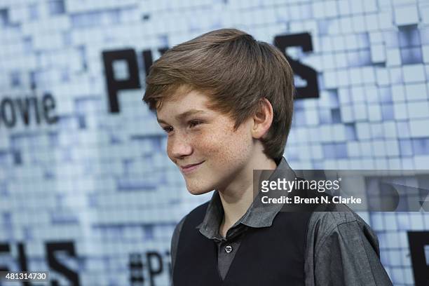 Actor Matthew Lintz arrives at the "Pixels" New York premiere held at the Regal E-Walk on July 18, 2015 in New York City.