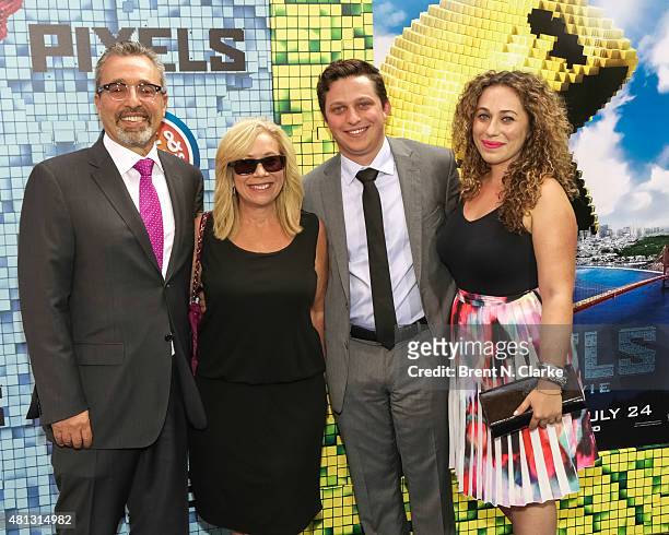 Executive producer Michael Barnathan, Charla Barnathan, Joe Barnathan and Annie Barnathan arrive at the "Pixels" New York premiere held at the Regal...