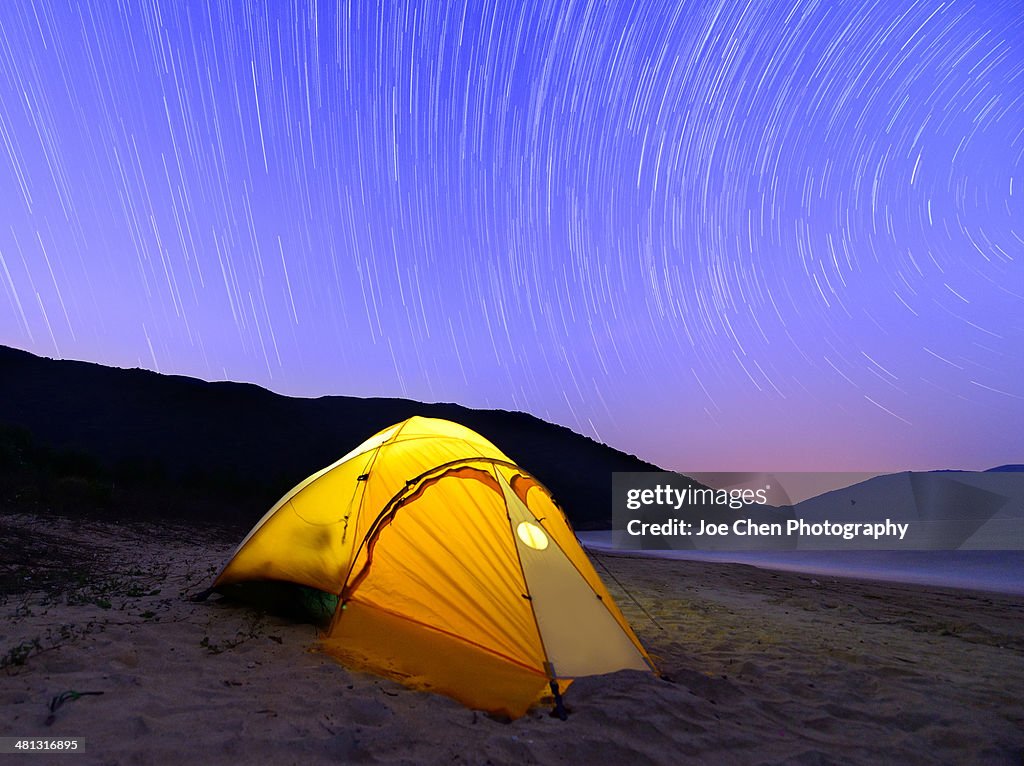 A Wild Camping night with stars