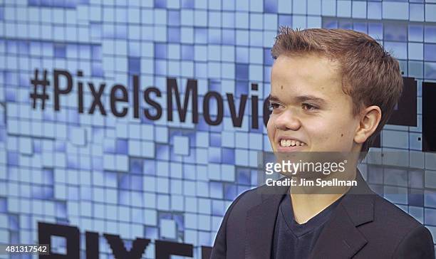 Actor Andrew Bambridge attends the "Pixels" New York premiere at Regal E-Walk on July 18, 2015 in New York City.
