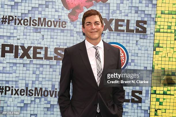 Actor/screenwriter Timothy Dowling arrives at the "Pixels" New York premiere held at the Regal E-Walk on July 18, 2015 in New York City.