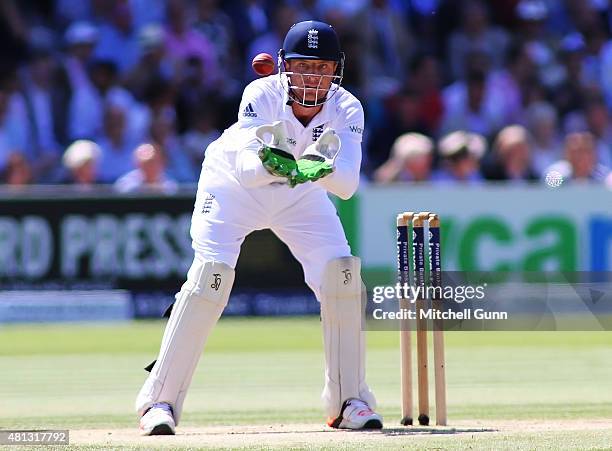 Jos Buttler of England during day four of the 2nd Investec Ashes Test match between England and Australia at Lord's Cricket Ground on July 19, 2015...