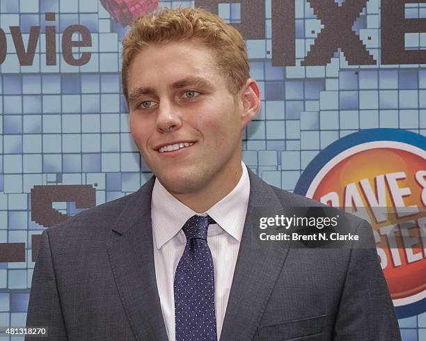 Actor Jared Sandler arrives at the "Pixels" New York premiere held at the Regal E-Walk on July 18, 2015 in New York City.