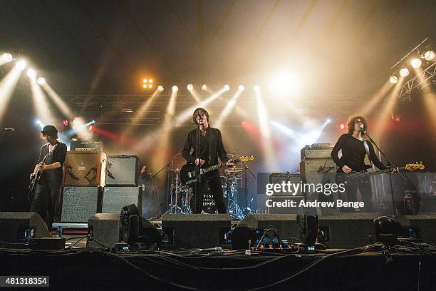 Johnny Bond, Van McCann, Benji Blakeway, Bob Hall of Catfish & The Bottlemen performs on the 6 Music Stage at Latitude Festival on July 18, 2015 in...