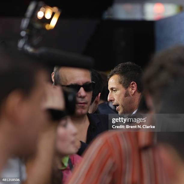 Actor/producer/writer Adam Sandler attends the "Pixels" New York premiere held at the Regal E-Walk on July 18, 2015 in New York City.