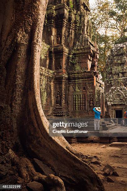 tourist in angkor - angkor wat stock pictures, royalty-free photos & images