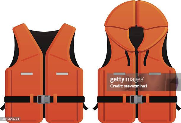 stockillustraties, clipart, cartoons en iconen met 2 different life jacket vector graphics - reddingsvest