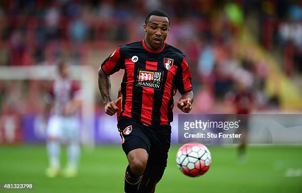 Bournemouth striker Callum Wilson in action during the Pre season friendly match between Exeter City and AFC Bournemouth at St James Park on July 18,...