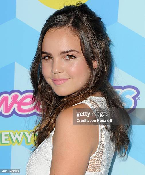 Actress Bailee Madison arrives at Just Jared's Summer Bash Pool Party 2015 on July 18, 2015 in Los Angeles, California.
