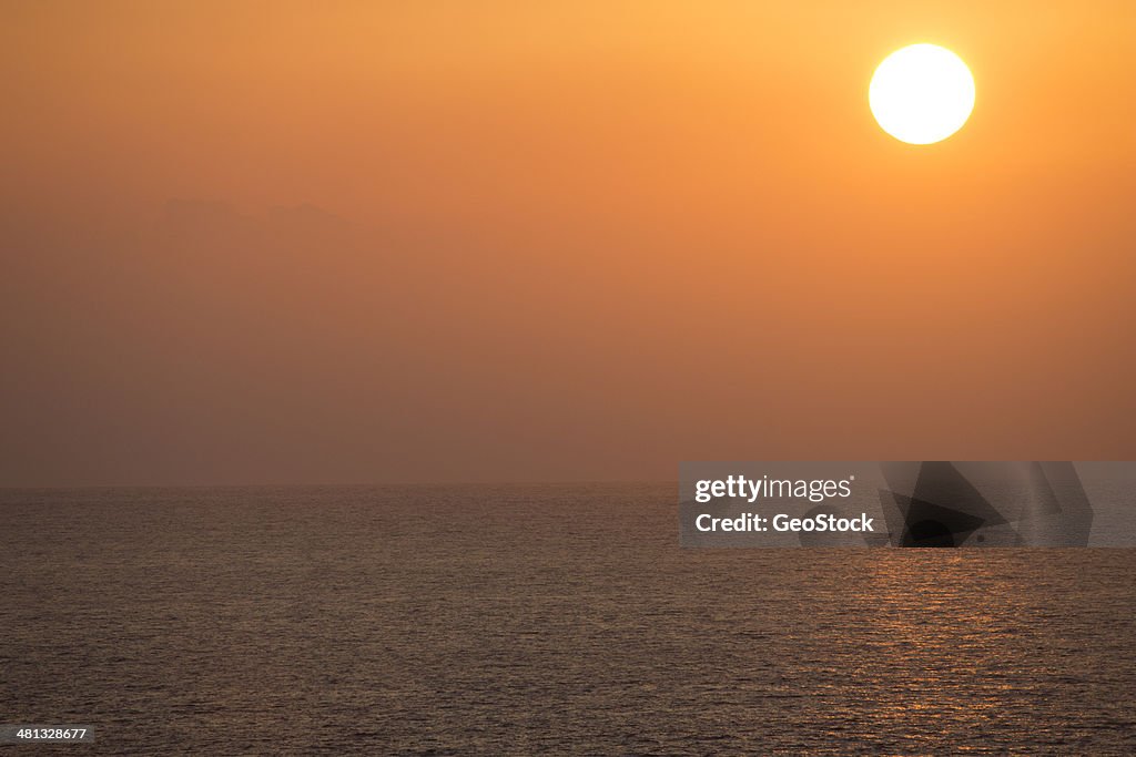 Late afternoon sunscape, Pacific Ocean