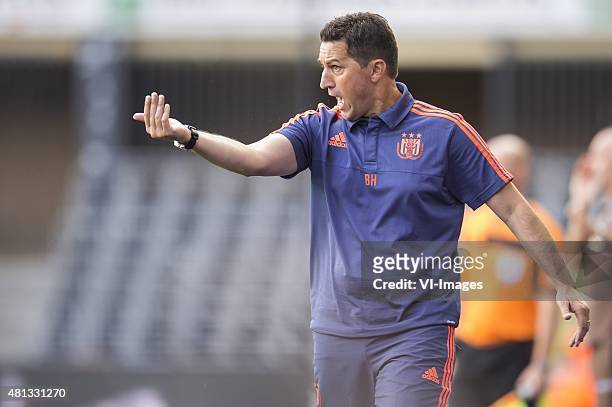 Coach Besnik Hasi of RSC Anderlecht during the pre-season friendly match between RSC Anderlecht and SS Lazio Roma on July 19, 2015 at the Constant...