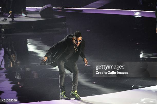 Da Les and Burna Boy performs during the 2015 MTV Africa Music Awards on July 18,2015 at the Durban International Conference Centre in Durban,South...